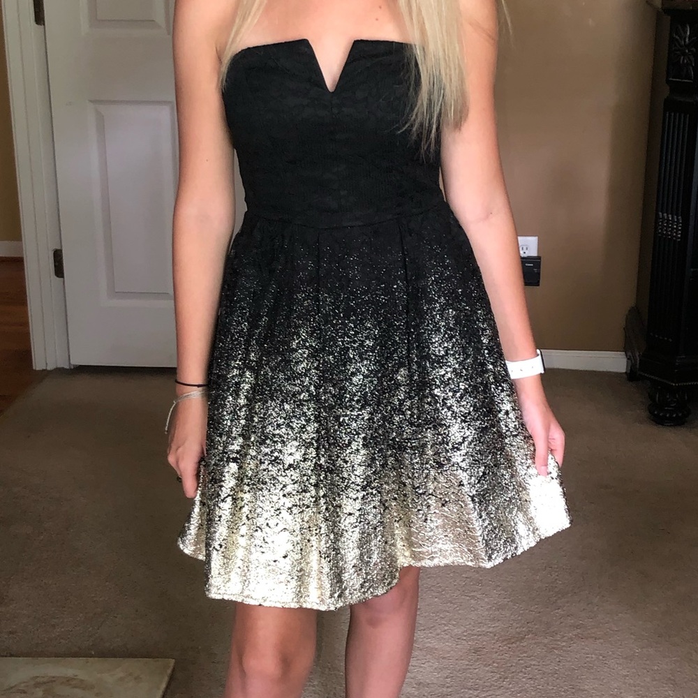 Black and gold dress